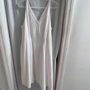 GIBSON latimer white linen blend dress size lg